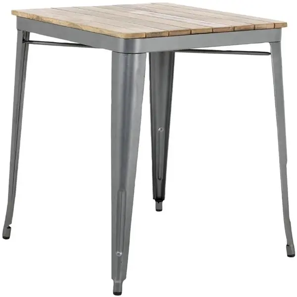Tafel | BISTRO | Hout/Staal | Mangohout Blad | Donkergrijs Frame | Indoor | 650x650x770(h)mm