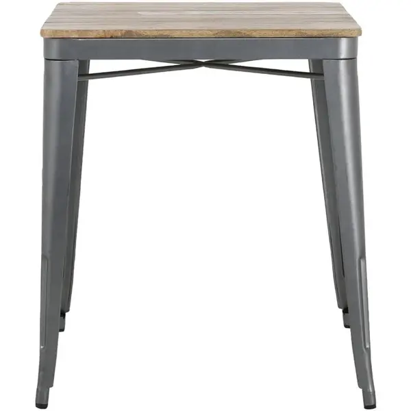 Tafel | BISTRO | Hout/Staal | Mangohout Blad | Donkergrijs Frame | Indoor | 650x650x770(h)mm