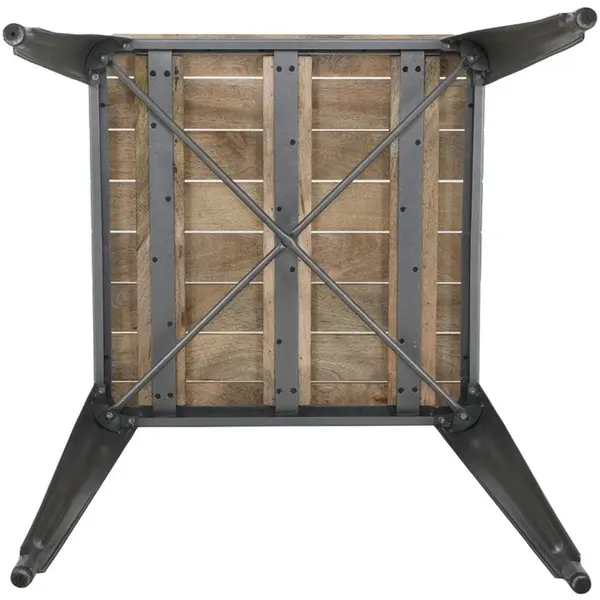 Tafel | BISTRO | Hout/Staal | Mangohout Blad | Donkergrijs Frame | Indoor | 650x650x770(h)mm