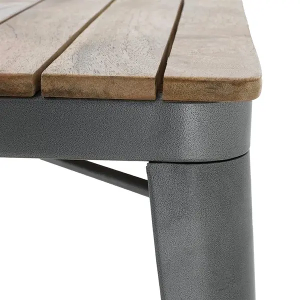 Tafel | BISTRO | Hout/Staal | Mangohout Blad | Donkergrijs Frame | Indoor | 650x650x770(h)mm