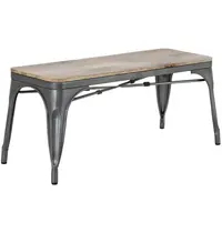 Bolero Banken | BISTRO | Hout/Staal | Hout (Mango) | Donkergrijs Frame | Indoor | 2 Stuks | 1000x370x450(h)mm