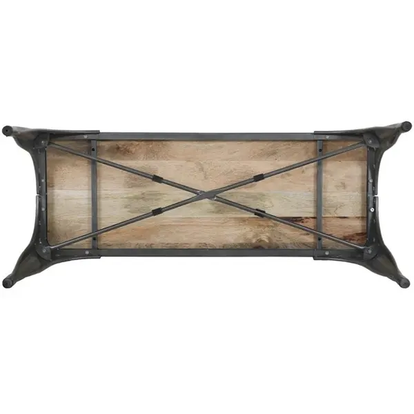 Banken | BISTRO | Hout/Staal | Hout (Mango) | Donkergrijs Frame | Indoor | 2 Stuks | 1000x370x450(h)mm