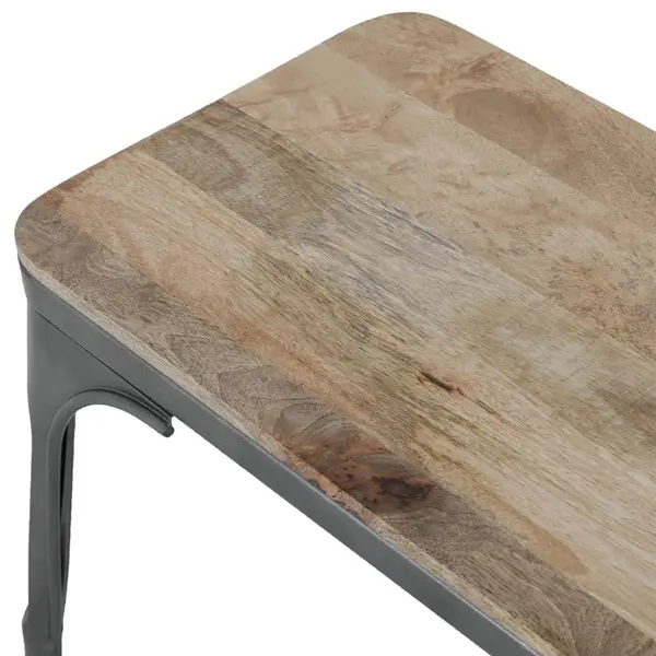 Banken | BISTRO | Hout/Staal | Hout (Mango) | Donkergrijs Frame | Indoor | 2 Stuks | 1000x370x450(h)mm