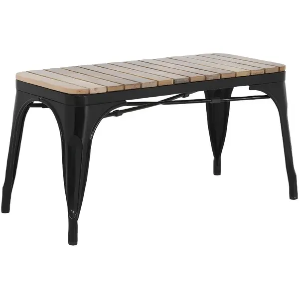 Banken | BISTRO | Hout/Staal | Hout (Mango) | Zwart Frame | Indoor | 2 Stuks | 850x370x450(h)mm