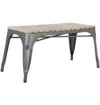 Bolero Banken | BISTRO | Hout/Staal | Hout (Mango) | Donkergrijs Frame | Indoor | 2 Stuks | 850x370x450(h)mm