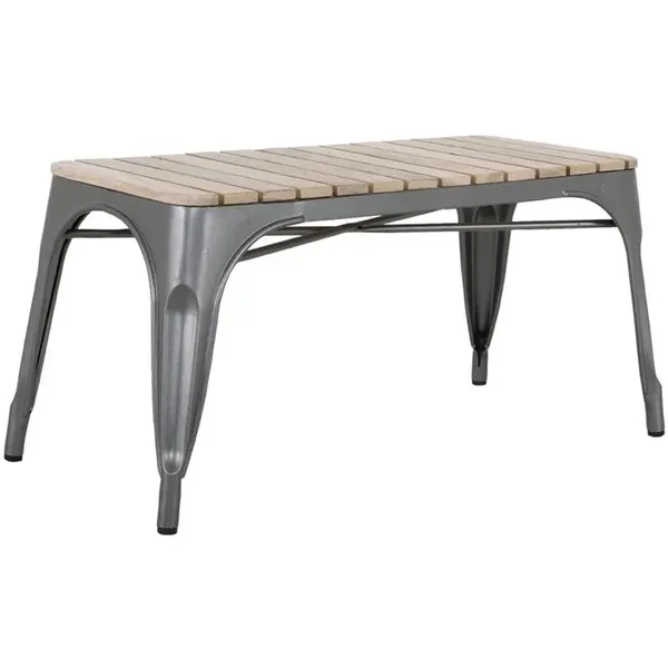 Banken | BISTRO | Hout/Staal | Hout (Mango) | Donkergrijs Frame | Indoor | 2 Stuks | 850x370x450(h)mm