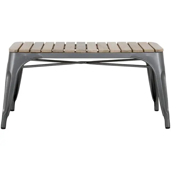 Banken | BISTRO | Hout/Staal | Hout (Mango) | Donkergrijs Frame | Indoor | 2 Stuks | 850x370x450(h)mm
