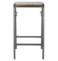 Bolero Krukken | CANTINA | Hout/Staal | Hout (Mango) | Donkergrijs Frame | Indoor | Stapelbaar | 4 Stuks | 650(h)mm