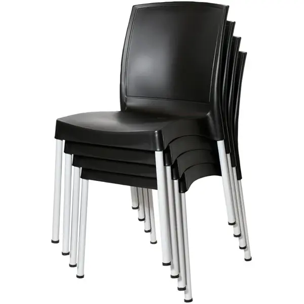 Stoelen | ELEMENTS | Kunststof | Zwart | In-/Outdoor | Stapelbaar | 4 Stuks | 484x550x825(h)mm