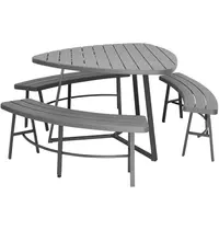 Bolero Picknicktafel | VALLETTA | Kunststof | Grijs | In-/Outdoor | 1168x1189x745(h)mm
