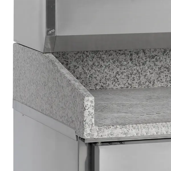 Pizzawerkbank + Opzetkoelvitrine | 400L | 3 Deuren (1/1 GN) | Boven 6x 1/4 GN | +2°C/+10°C | Statisch + Ventilator | 1365x700x1011/1459(h)mm