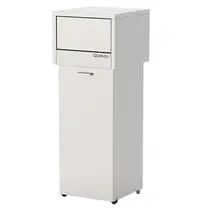 Qusinox Afvalbak | RVS | 140L | Tuimeldeksel | Wielen | 470x470x1260(h)mm