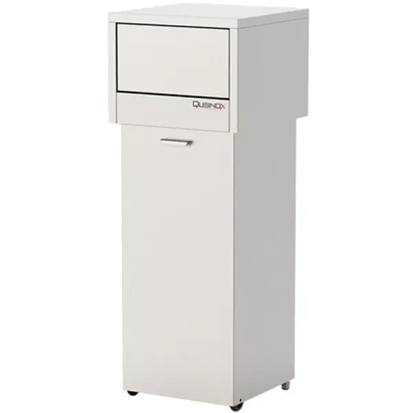 Afvalbak | RVS | 140L | Tuimeldeksel | Wielen | 470x470x1260(h)mm