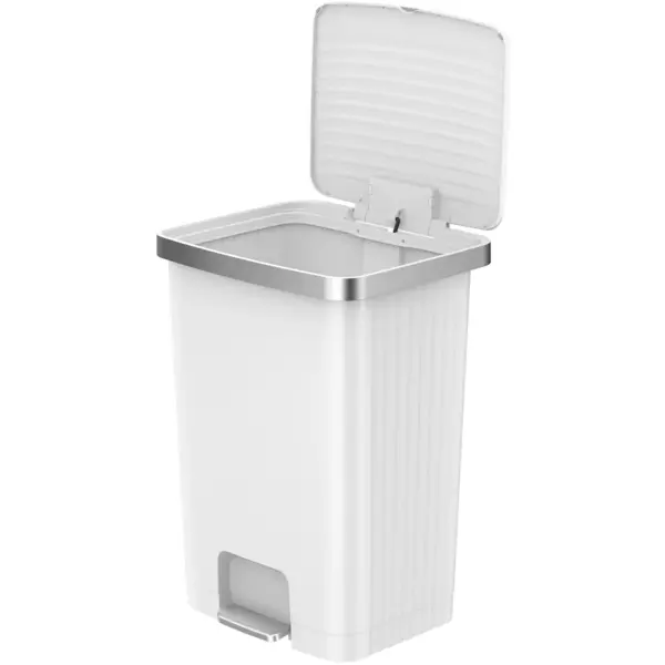 Pedaalemmer | HANA | Kunststof/RVS | Wit | 70L | Klapdeksel | 450x375x648(h)mm