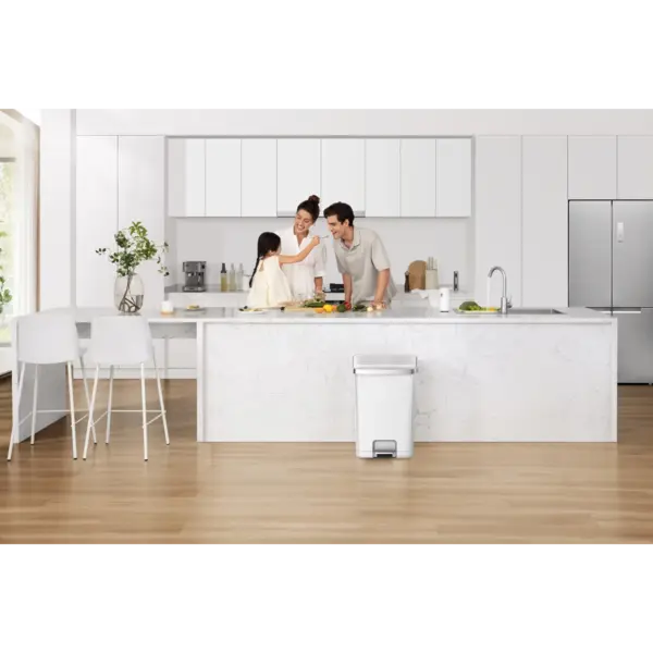 Pedaalemmer | HANA | Kunststof/RVS | Wit | 70L | Klapdeksel | 450x375x648(h)mm