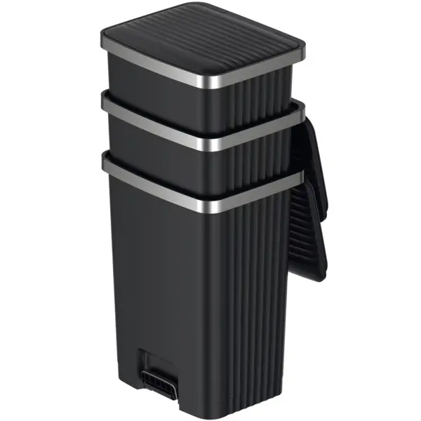 Pedaalemmer | HANA | Kunststof/RVS | Wit | 70L | Klapdeksel | 450x375x648(h)mm