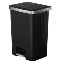 EKO Pedaalemmer | HANA | Kunststof/RVS | Zwart | 70L | Klapdeksel | 450x375x648(h)mm 