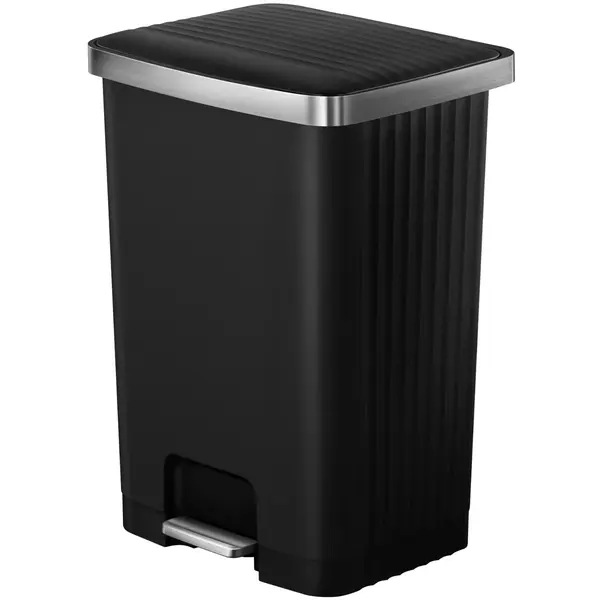 Pedaalemmer | HANA | Kunststof/RVS | Zwart | 70L | Klapdeksel | 450x375x648(h)mm