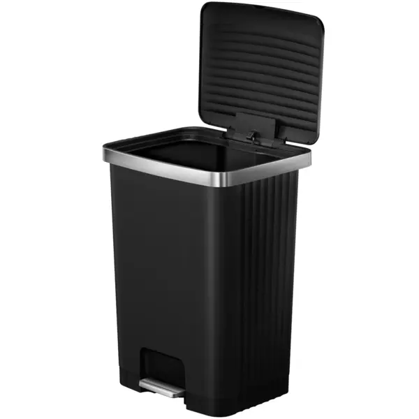 Pedaalemmer | HANA | Kunststof/RVS | Zwart | 70L | Klapdeksel | 450x375x648(h)mm