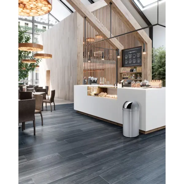 Afvalbak | Grijs | 40L | Duwdeksel | Ø350x740(h)mm