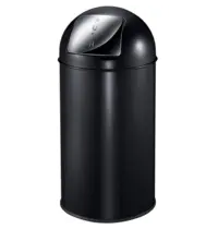 EKO Afvalbak | Zwart | 40L | Duwdeksel | Ø350x740(h)mm