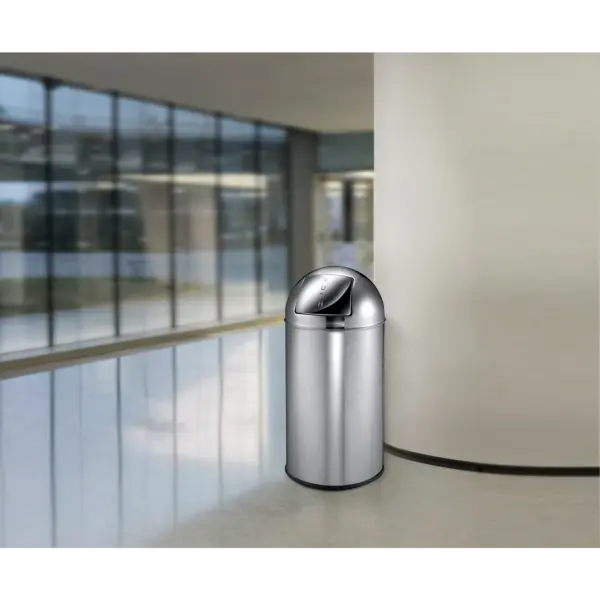 Afvalbak | RVS | 40L | Duwdeksel | Ø350x740(h)mm