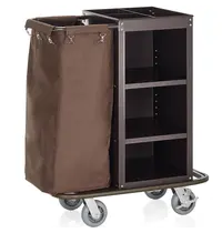 WAS Germany Huishoudwagen | Staal | 3 Niveaus | Incl. Waszak | Wielen (Geremd) | 950x570x1140(h)mm