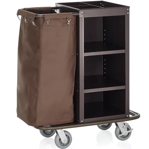 Huishoudwagen | Staal | 3 Niveaus | Incl. Waszak | Wielen (Geremd) | 950x570x1140(h)mm