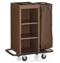 ESSENTIALS Huishoudwagen | Staal | 3 Niveaus | Incl. Waszak | Wielen | 850x450x1060(h)mm