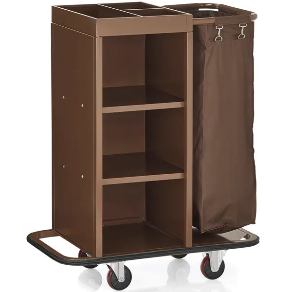 Huishoudwagen | Staal | 3 Niveaus | Incl. Waszak | Wielen | 850x450x1060(h)mm