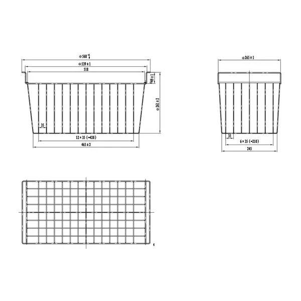 Mand | CombiSteel Vrieskisten 7450.1135/1140/1145 | Wit | 265mm