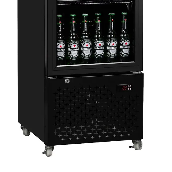 Vrieskast | NAP | 208L | Zwart | -18°C/-22°C | Statisch | Wielen (Geremd) | 490x560x1915(h)mm