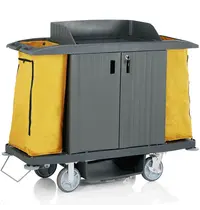 ESSENTIALS Huishoudwagen | Kunststof | 3 Niveaus | Incl. Waszakken | Wielen (Geremd) | 1550x550x1300(h)mm