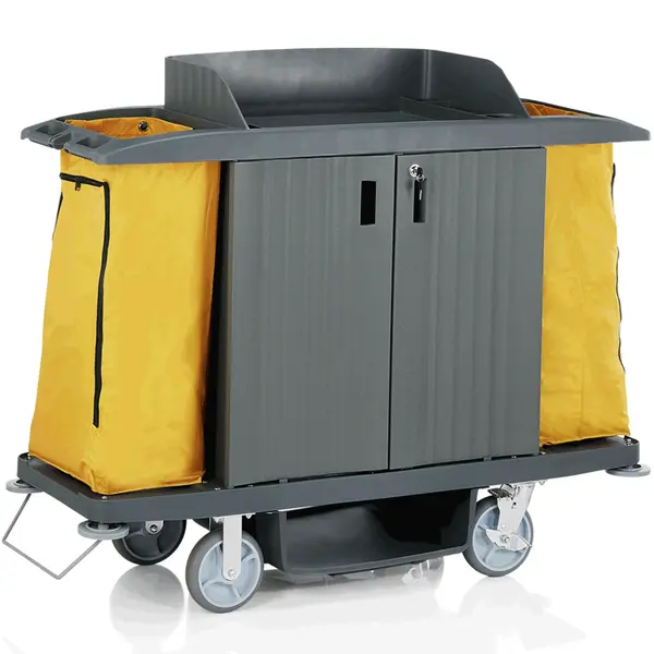 Huishoudwagen | Kunststof | 3 Niveaus | Incl. Waszakken | Wielen (Geremd) | 1550x550x1300(h)mm