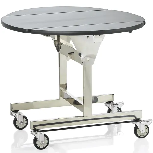 Roomservice Tafel | RVS/Hout | Wielen (Geremd) | 1050x900x750(h)mm