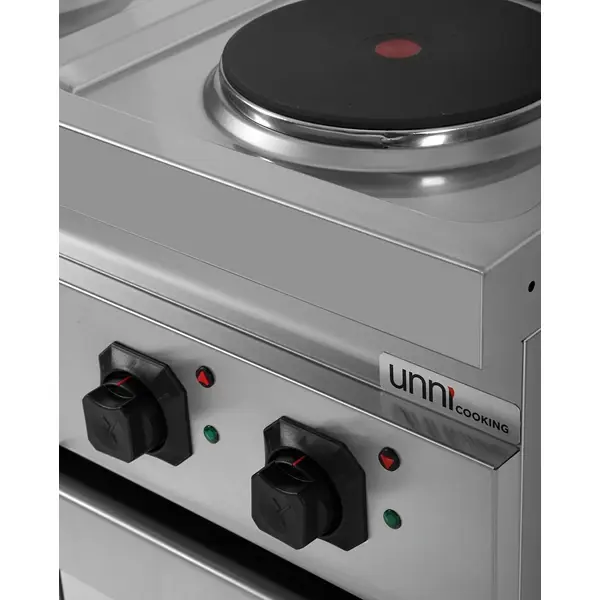 Fornuis | 700 SERIE | Elektrisch | 2 Kookpunten (Ø220) | 5.2kW (400V) | Neutrale Vak | 400x700x850(h)mm