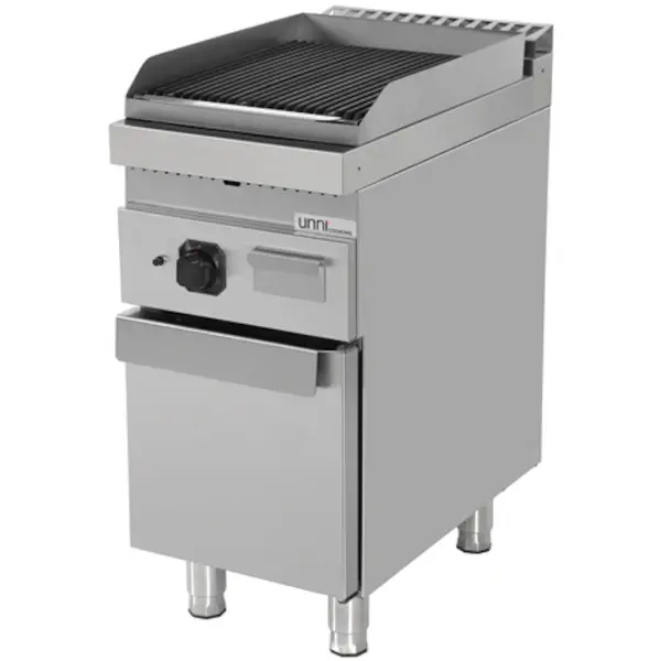 Lavasteengrill | 700 SERIE | Gas | Oppervlak 310x510 (Gietijzer) | 9kW | Piëzo Ontsteking | Neutraal Vak | 400x700x850/900(h)mm