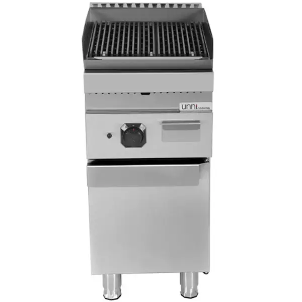 Lavasteengrill | 700 SERIE | Gas | Oppervlak 310x510 (Gietijzer) | 9kW | Piëzo Ontsteking | Neutraal Vak | 400x700x850/900(h)mm