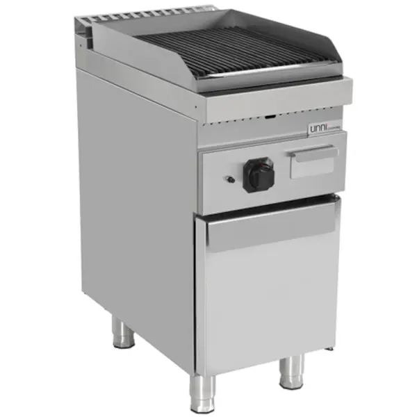 Lavasteengrill | 700 SERIE | Gas | Oppervlak 310x510 (Gietijzer) | 9kW | Piëzo Ontsteking | Neutraal Vak | 400x700x850/900(h)mm