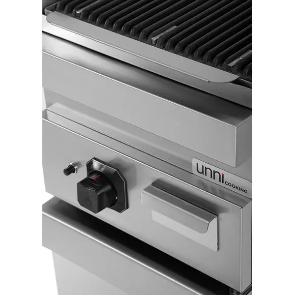 Lavasteengrill | 700 SERIE | Gas | Oppervlak 310x510 (Gietijzer) | 9kW | Piëzo Ontsteking | Neutraal Vak | 400x700x850/900(h)mm