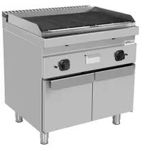UNNI-COOKING Lavasteengrill | 700 SERIE | Gas | Oppervlak 740x510 (Gietijzer) | 18kW | Piëzo Ontsteking | 2 Neutrale Vakken | 800x700x850/900(h)mm