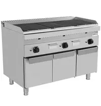UNNI-COOKING Lavasteengrill | 700 SERIE | Gas | Oppervlak Gietijzer | 27kW | Piëzo Ontsteking | 3 Neutrale Vakken | 1200x700x850/900(h)mm