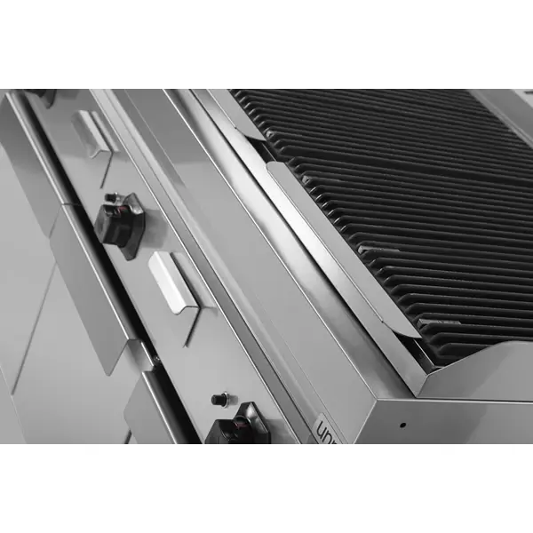 Lavasteengrill | 700 SERIE | Gas | Oppervlak Gietijzer | 27kW | Piëzo Ontsteking | 3 Neutrale Vakken | 1200x700x850/900(h)mm