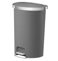 EKO Pedaalemmer | HANA | Kunststof/RVS | Grijs | 55L | Klapdeksel | Wielen | 464x347x650(h)mm 