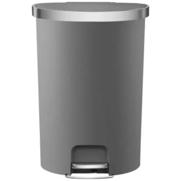 Pedaalemmer | HANA | Kunststof/RVS | Grijs | 55L | Klapdeksel | Wielen | 464x347x650(h)mm