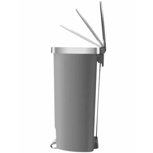 Pedaalemmer | HANA | Kunststof/RVS | Grijs | 55L | Klapdeksel | Wielen | 464x347x650(h)mm