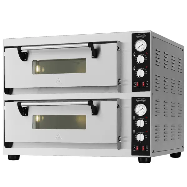 Pizzaoven | Elektrisch | 4+4x Ø30cm | 20°C/350°C | 8.4kW (400V) | 880x810x720(h)mm