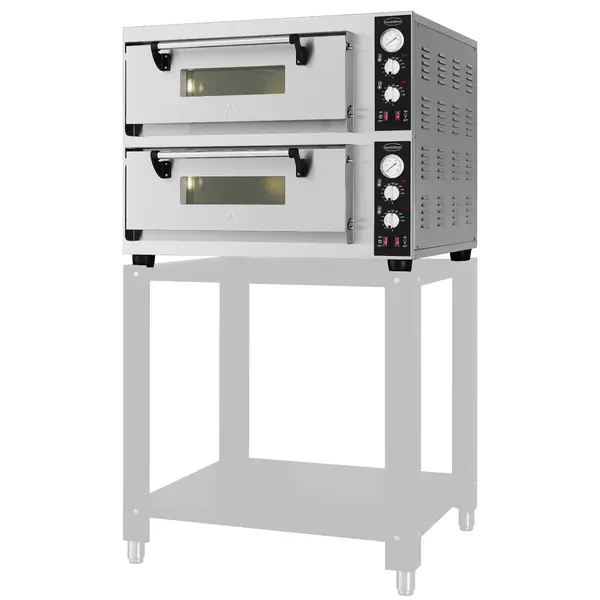 Pizzaoven | Elektrisch | 4+4x Ø30cm | 20°C/350°C | 8.4kW (400V) | 880x810x720(h)mm