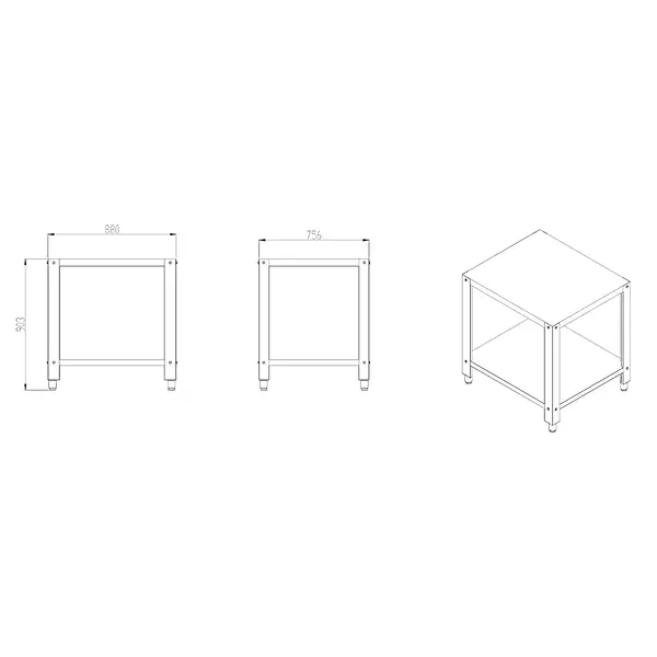 Onderstel | CombiSteel COM-7548.0040 | Bodemschap | 880x756x903(h)mm
