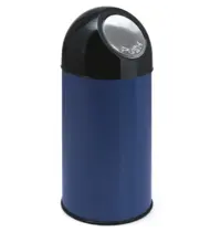 V-Part Afvalbak | Metaal/Kunststof | Blauw/Zwart | 40L | Duwdeksel | Ø315x670(h)mm 